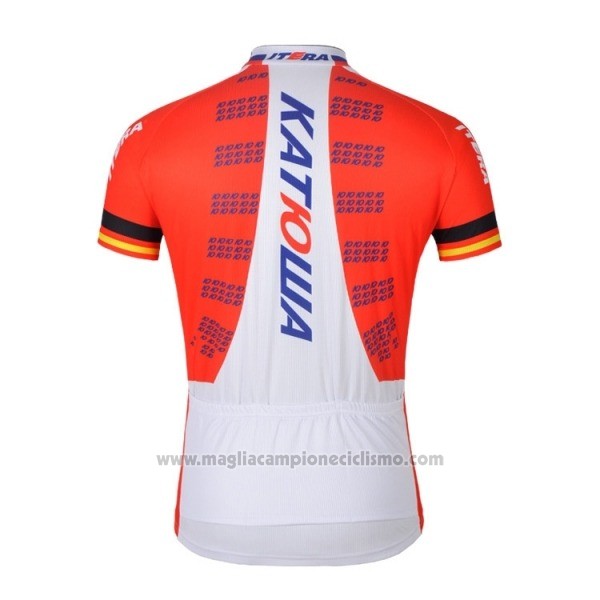 2018 Abbigliamento Ciclismo Katusha Bianco Rosso Manica Corta e Salopette